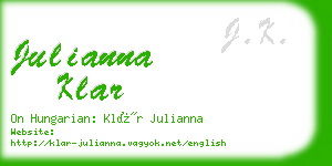 julianna klar business card